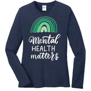 Mental Health Matters Awareness Month Rainbow Ladies Long Sleeve Shirt