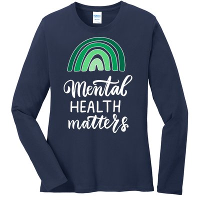 Mental Health Matters Awareness Month Rainbow Ladies Long Sleeve Shirt