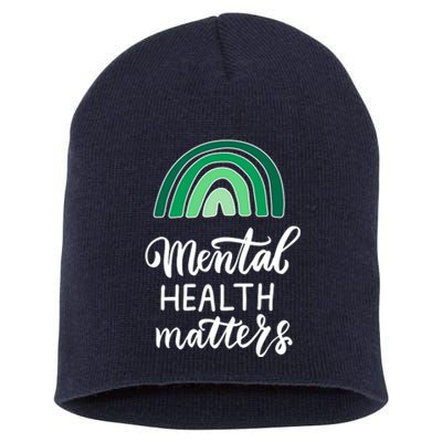 Mental Health Matters Awareness Month Rainbow Short Acrylic Beanie