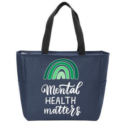 Mental Health Matters Awareness Month Rainbow Zip Tote Bag