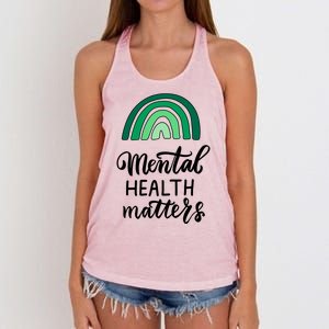 Mental Health Matters Awareness Month Rainbow Women's Knotted Racerback Tank