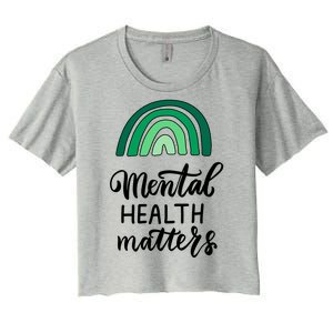 Mental Health Matters Awareness Month Rainbow Women's Crop Top Tee