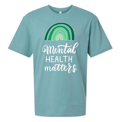 Mental Health Matters Awareness Month Rainbow Sueded Cloud Jersey T-Shirt