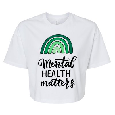 Mental Health Matters Awareness Month Rainbow Bella+Canvas Jersey Crop Tee