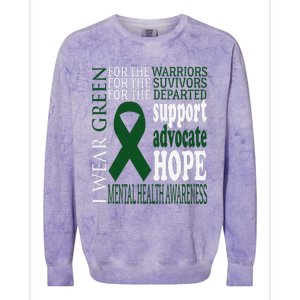 Mental Health Matters Green Ribbon Mental Health Awareness Colorblast Crewneck Sweatshirt