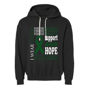 Mental Health Matters Green Ribbon Mental Health Awareness Garment-Dyed Fleece Hoodie