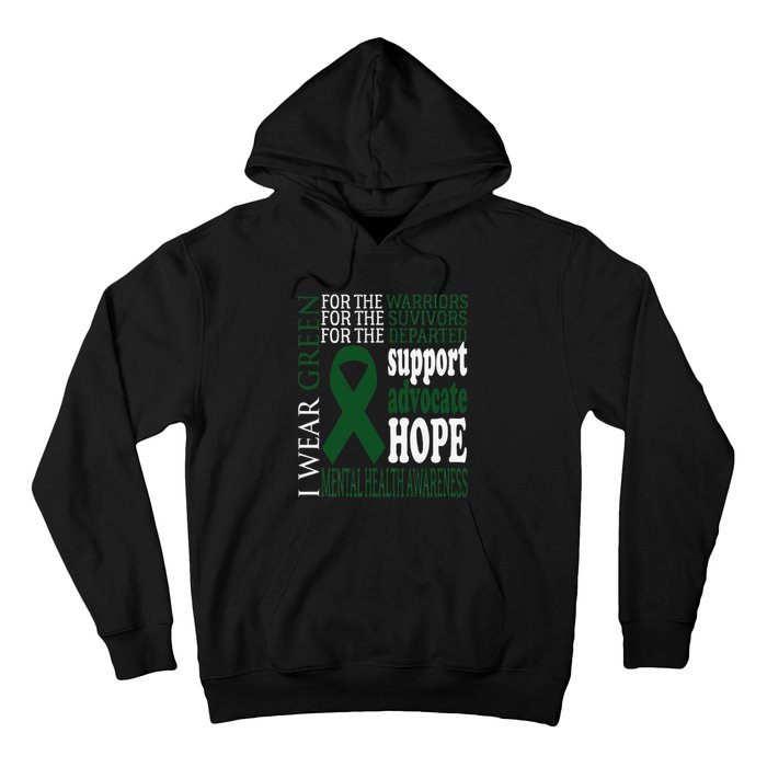 Mental Health Matters Green Ribbon Mental Health Awareness Hoodie