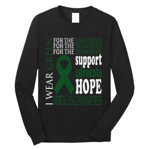 Mental Health Matters Green Ribbon Mental Health Awareness Long Sleeve Shirt