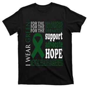 Mental Health Matters Green Ribbon Mental Health Awareness T-Shirt