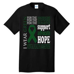 Mental Health Matters Green Ribbon Mental Health Awareness Tall T-Shirt