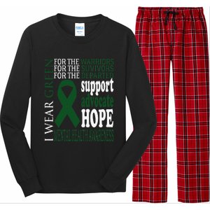 Mental Health Matters Green Ribbon Mental Health Awareness Long Sleeve Pajama Set