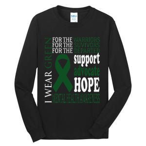 Mental Health Matters Green Ribbon Mental Health Awareness Tall Long Sleeve T-Shirt