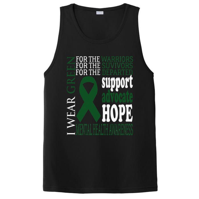 Mental Health Matters Green Ribbon Mental Health Awareness PosiCharge Competitor Tank