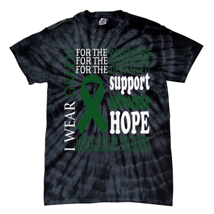 Mental Health Matters Green Ribbon Mental Health Awareness Tie-Dye T-Shirt