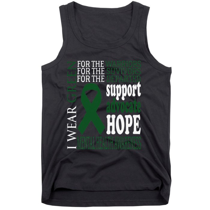 Mental Health Matters Green Ribbon Mental Health Awareness Tank Top