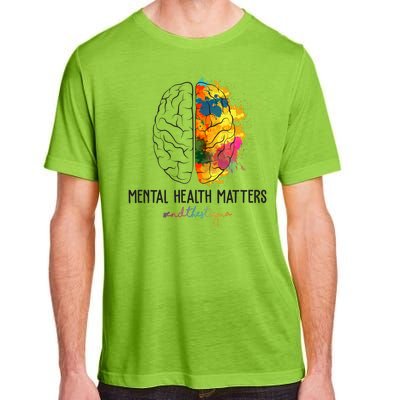 Mental Health Matters End The Stigma Colorful Brain Adult ChromaSoft Performance T-Shirt