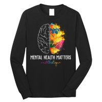 Mental Health Matters End The Stigma Colorful Brain Long Sleeve Shirt