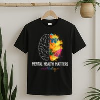 Mental Health Matters End The Stigma Colorful Brain T-Shirt
