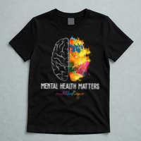 Mental Health Matters End The Stigma Colorful Brain T-Shirt