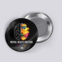 Mental Health Matters End The Stigma Colorful Brain Button