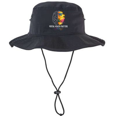 Mental Health Matters End The Stigma Colorful Brain Bucket Hat