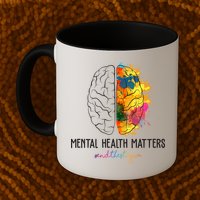 Mental Health Matters End The Stigma Colorful Brain Mug