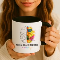 Mental Health Matters End The Stigma Colorful Brain Mug