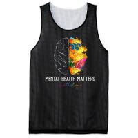 Mental Health Matters End The Stigma Colorful Brain Mesh Reversible Basketball Jersey Tank