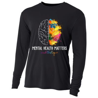 Mental Health Matters End The Stigma Colorful Brain Cooling Performance Long Sleeve Crew