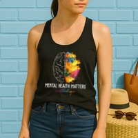 Mental Health Matters End The Stigma Colorful Brain Womens Tank Top