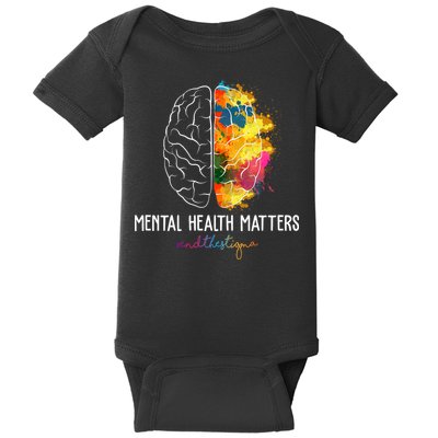 Mental Health Matters End The Stigma Colorful Brain Baby Bodysuit