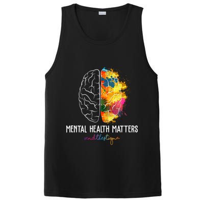 Mental Health Matters End The Stigma Colorful Brain PosiCharge Competitor Tank