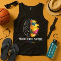 Mental Health Matters End The Stigma Colorful Brain Tank Top