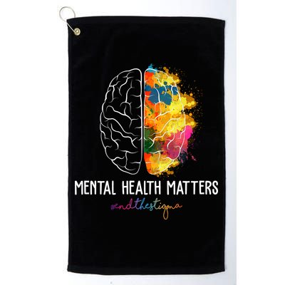 Mental Health Matters End The Stigma Colorful Brain Golf Towel
