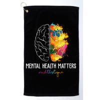 Mental Health Matters End The Stigma Colorful Brain Golf Towel