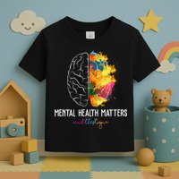 Mental Health Matters End The Stigma Colorful Brain Toddler T-Shirt
