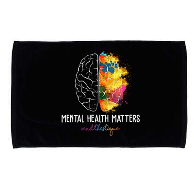 Mental Health Matters End The Stigma Colorful Brain Microfiber Hand Towel
