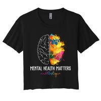 Mental Health Matters End The Stigma Colorful Brain Crop Top