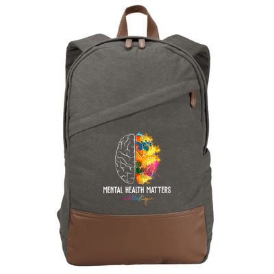 Mental Health Matters End The Stigma Colorful Brain Cotton Canvas Backpack