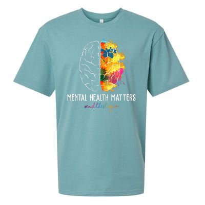 Mental Health Matters End The Stigma Colorful Brain Sueded Cloud Jersey T-Shirt