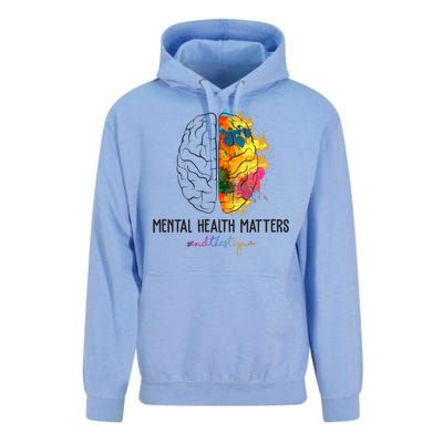 Mental Health Matters End The Stigma Colorful Brain Unisex Surf Hoodie