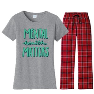 Mental Health Matters Awareness Month Women's Flannel Pajama Set