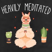 Meditation Heavily Meditated Cute Llama And Yoga Gift 7 Panel Mesh Trucker Snapback Hat