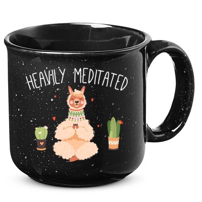 Meditation Heavily Meditated Cute Llama And Yoga Gift 15oz Campfire Ceramic Mug