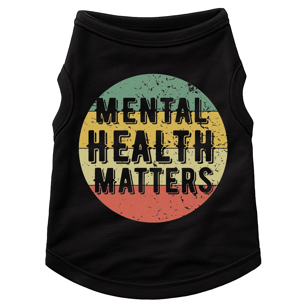 Mental Health Matters Vintage Retro 90's Style Awareness Tee Doggie Tank