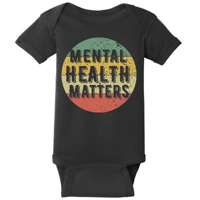 Mental Health Matters Vintage Retro 90's Style Awareness Tee Baby Bodysuit