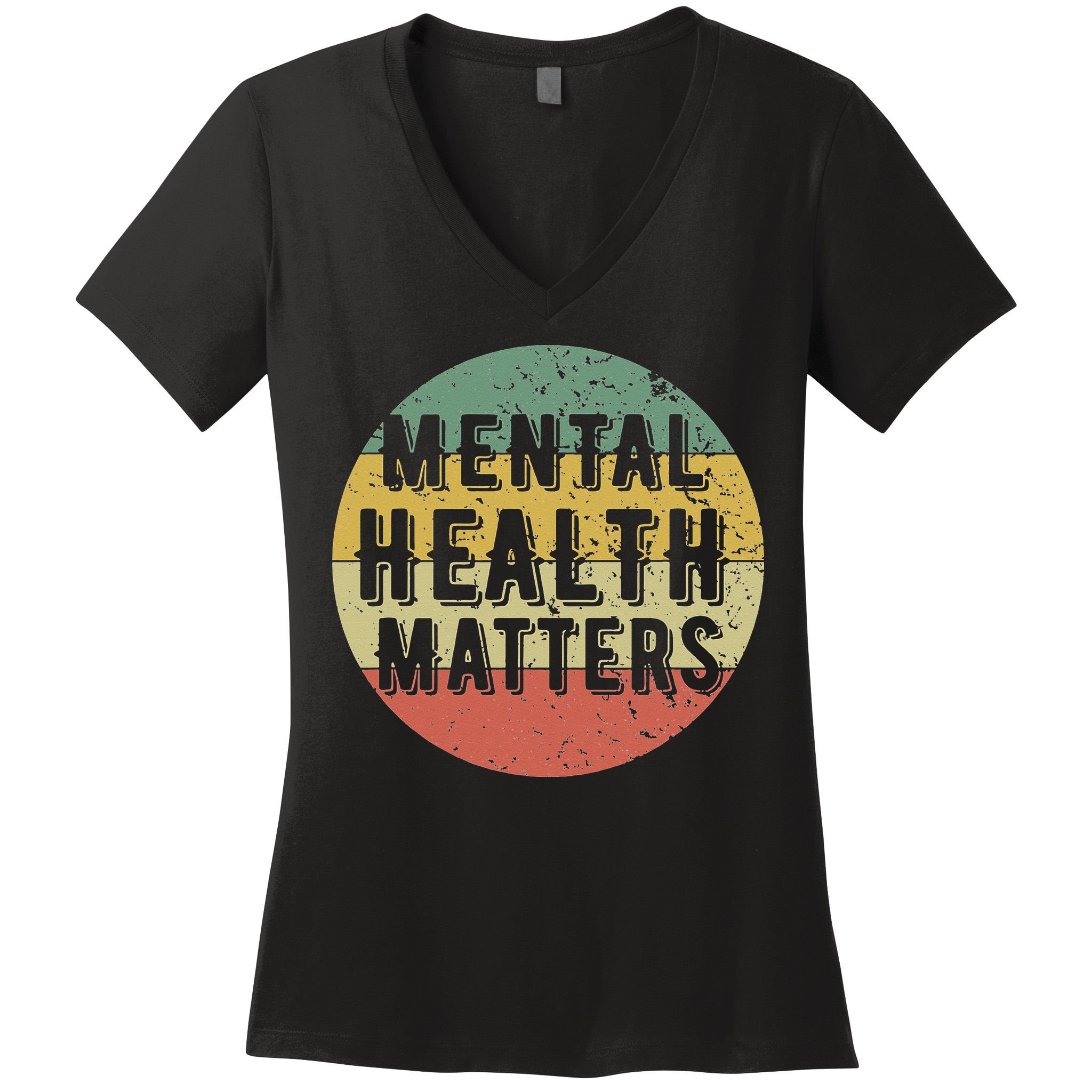 Mental Health Matters Vintage Retro 90's Style Awareness Tee Women's V-Neck T-Shirt