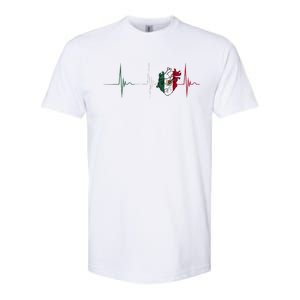 Mexico Heart Mexico Flag Heartbeat EKG Pulse Mexican Pride Softstyle® CVC T-Shirt