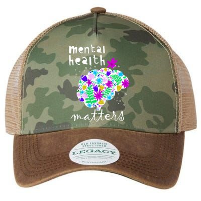 Mental Health Matters Flowers Brain Awareness Month Legacy Tie Dye Trucker Hat