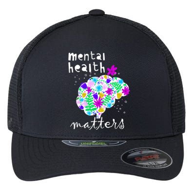 Mental Health Matters Flowers Brain Awareness Month Flexfit Unipanel Trucker Cap